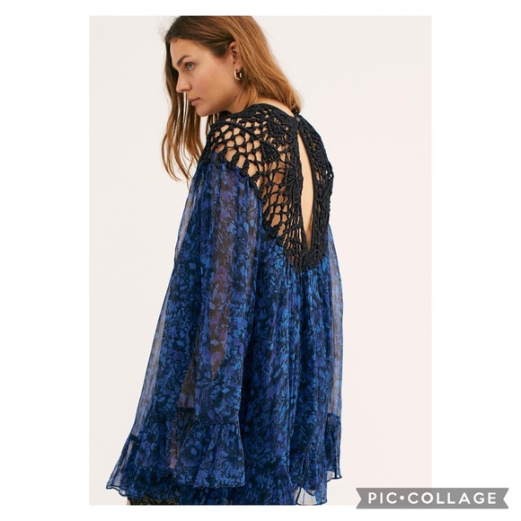 Free people Frock boho Dress Cobalt Blue XS NWT - Picture 8 of 9